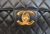Vintage Matelasse Quilted Single Flap Lambskin Chain Shoulder Bag Black