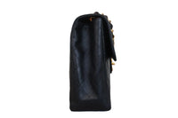 Vintage Matelasse Quilted Single Flap Lambskin Chain Shoulder Bag Black
