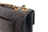 Vintage Matelasse Quilted Single Flap Lambskin Chain Shoulder Bag Black