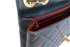 Vintage Matelasse Quilted Single Flap Lambskin Chain Shoulder Bag Black
