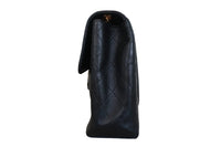 Vintage Matelasse Quilted Single Flap Lambskin Chain Shoulder Bag Black