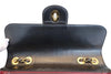 V Stitch Chain Shoulder Bag Lambskin Black