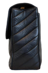 V Stitch Chain Shoulder Bag Lambskin Black