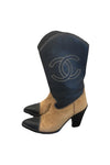 Chanel Leather cowboy boots