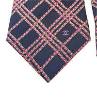 Chanel Tie Silk Black Pink