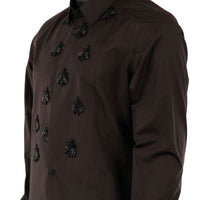 Dolce & Gabbana Gold Shirt with Bee Embroidery