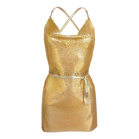 Elysia Belted Dress Gold