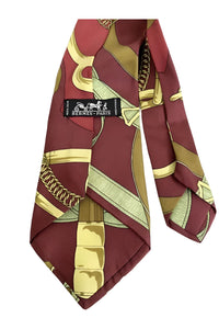 Hermes Red Silk Tie