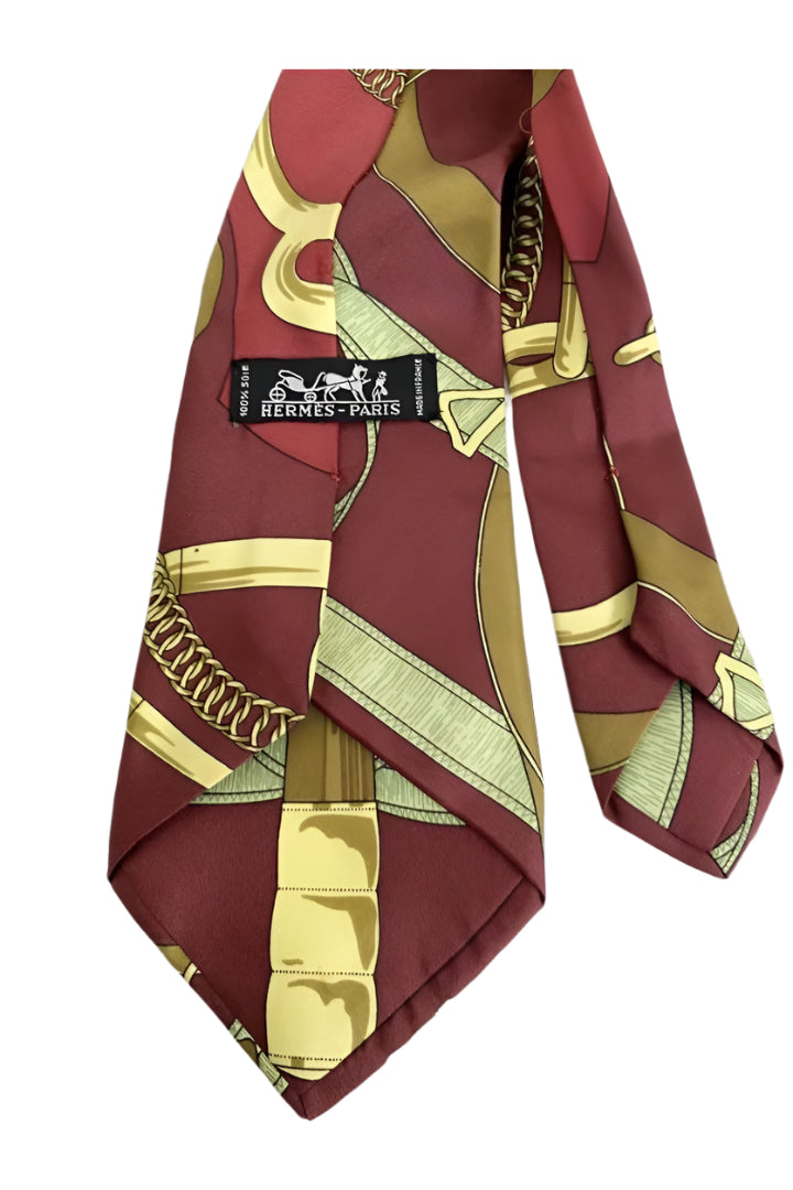 Hermes Red Silk Tie
