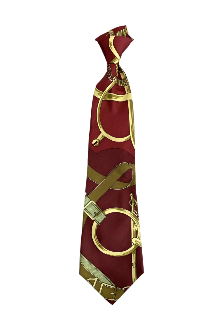 Hermes Red Silk Tie