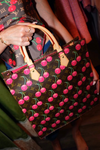 Cerise Cherry Sac Plat Brown Monogram Canvas Tote Takashi Murakami