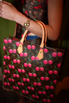 Cerise Cherry Sac Plat Brown Monogram Canvas Tote Takashi Murakami
