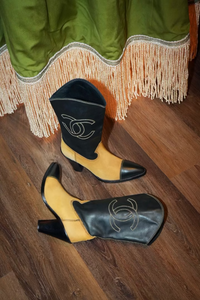 Chanel Leather cowboy boots