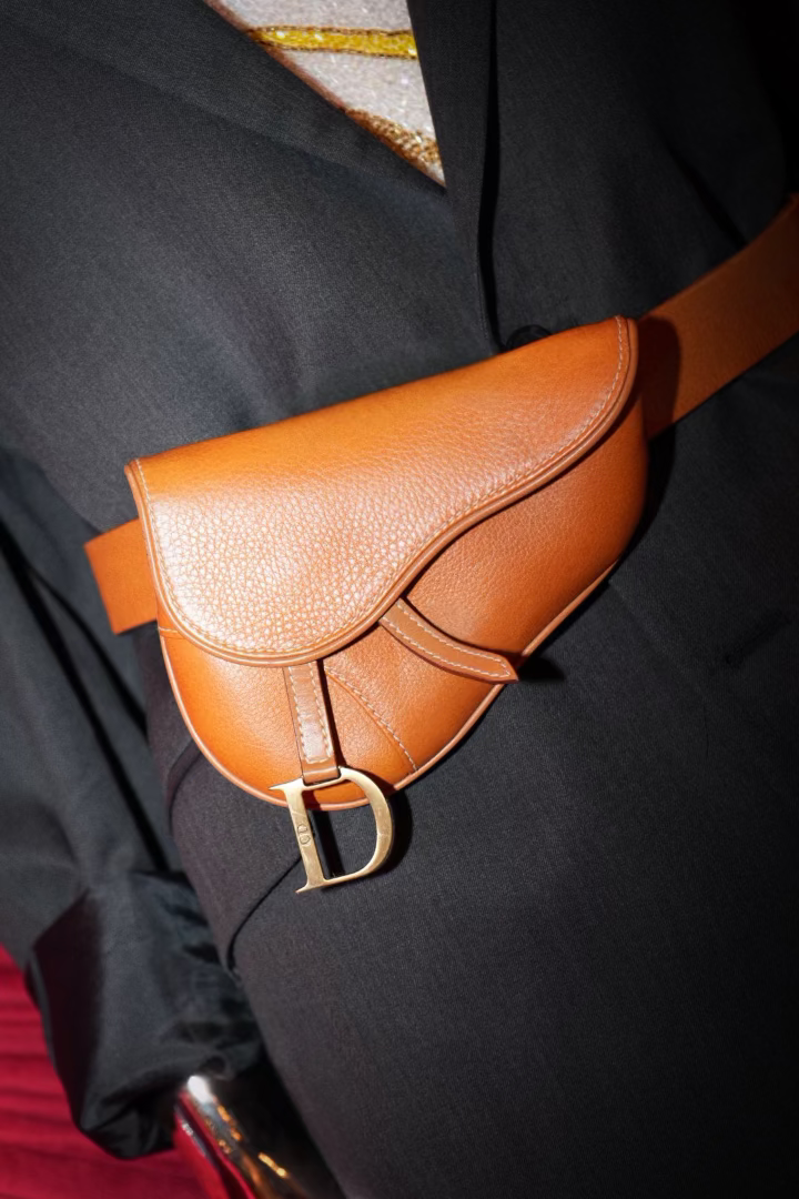 Camel-colored Dior Saddle Bag