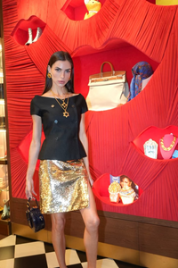 Tight Skirt In Gold-Tone Sequin