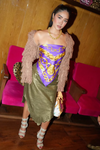 Mugler Vintage Leather Snake Print Skirt