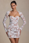 Andreia  Lace-Detail Corset Mini Dress in White