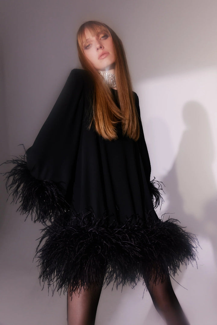 Laticia Dress With Feathers