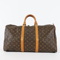 Vintage Monogram Canvas and Leather Keepall 50 Bag
