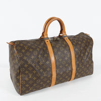Vintage Monogram Canvas and Leather Keepall 50 Bag