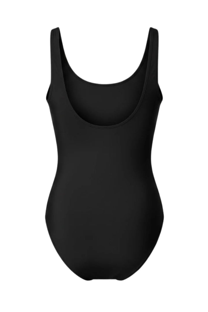 Palm Dusk Scoop Swimsuit Black Plam Tree