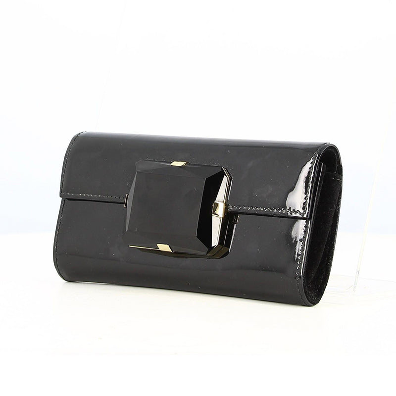 Vintage Clutch Bag In Black Patent Leather