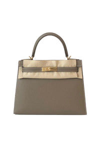 (New) Kelly 28 Veau Epsom Etoupe Gold Hardware