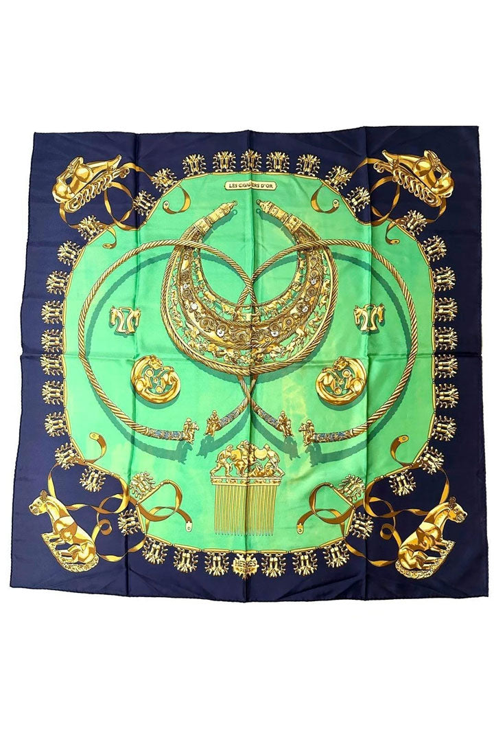 Les Cavaliers D'Or" Silk Scarf