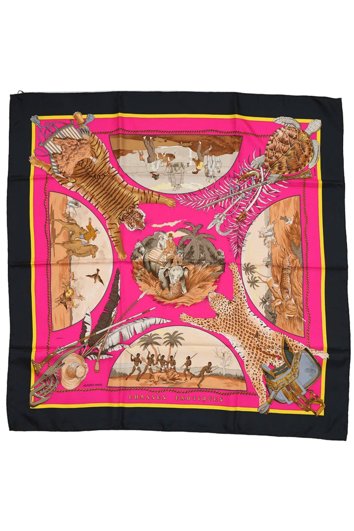 Chasses Exotiques" Silk Scarf 90