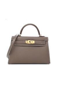 (New) Mini Kelly Etoupe Epsom Gold Hardware