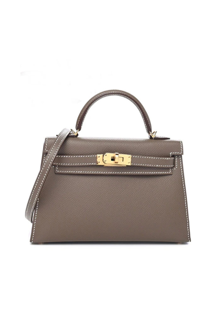 (New) Mini Kelly Etoupe Epsom Gold Hardware