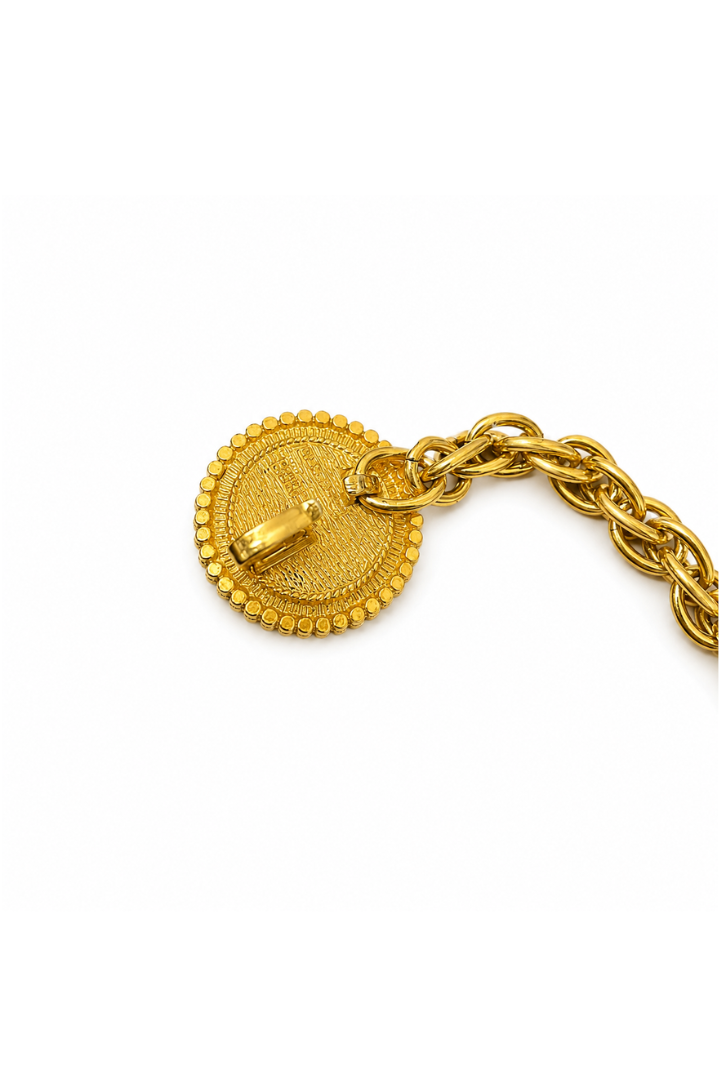 CC Coco Mark Logo Medal Necklace Belt coin Gold Plated