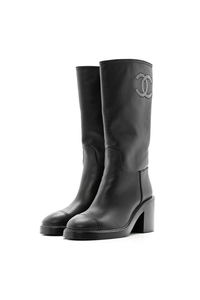 (New) Black leather Calf Boots
