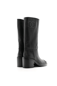 (New) Black leather Calf Boots