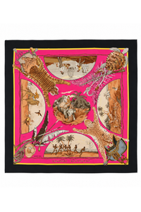 Chasses Exotiques" Silk Scarf 90