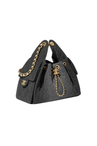 (New) 25 Small Handbag Washed Denim And Gold-Tone Metal