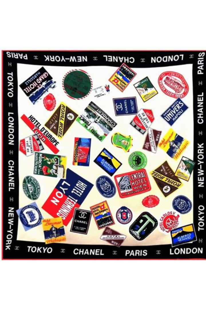 World Stamp Hotels Souvenir Scarf