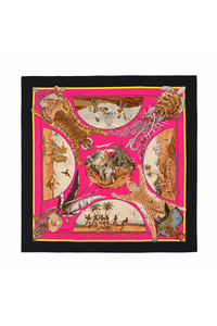 Chasses Exotiques" Silk Scarf 90
