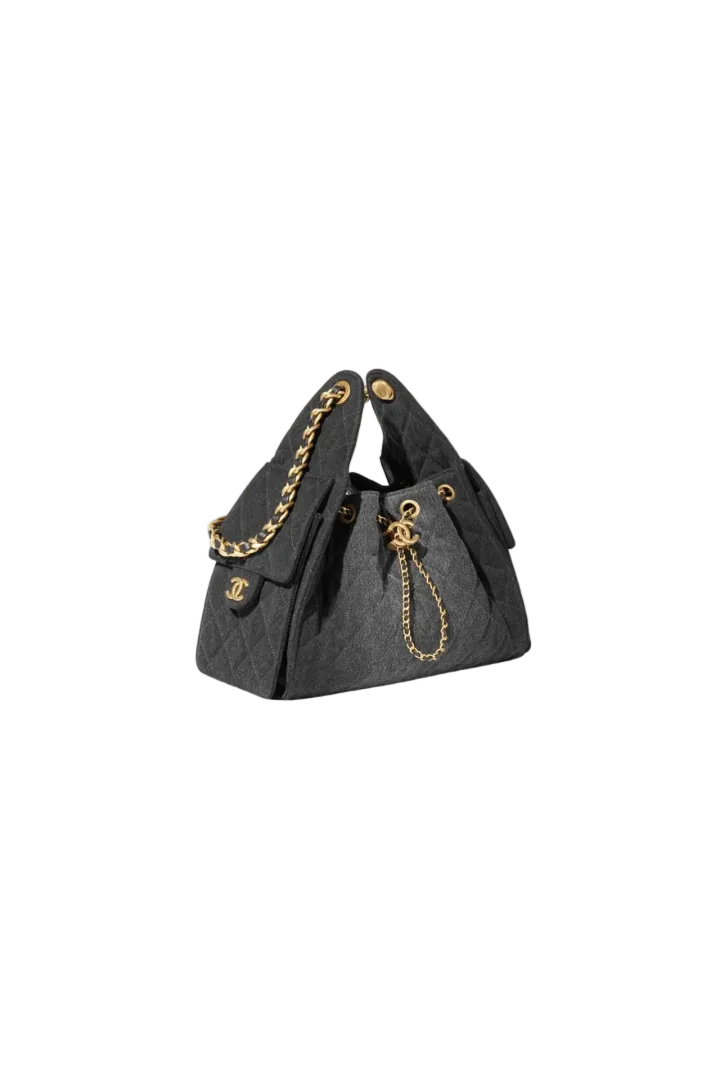 25 Small Handbag Washed Denim And Gold-Tone Metal