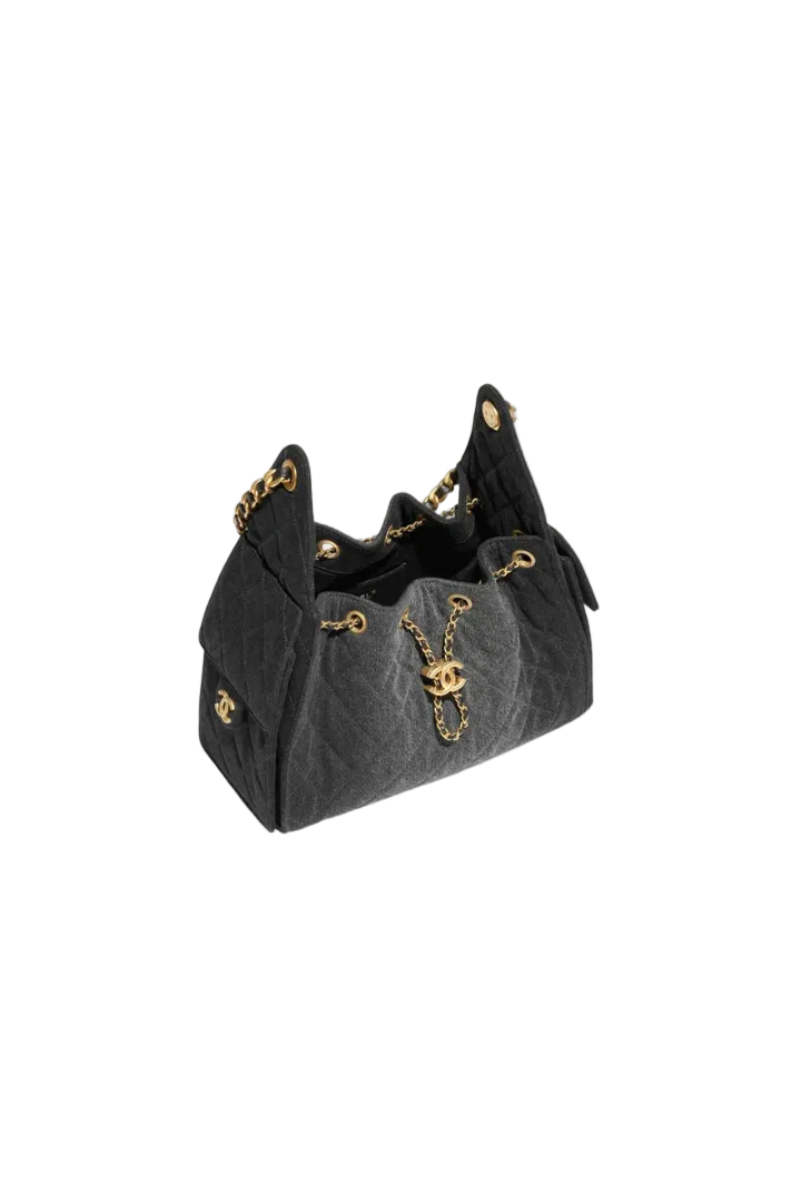 25 Small Handbag Washed Denim And Gold-Tone Metal