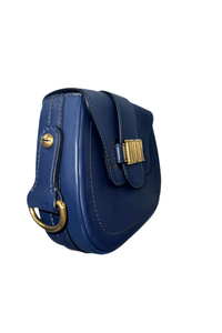 Blue Leather D-Fence Crossbody Bag