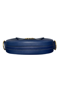 Blue Leather D-Fence Crossbody Bag