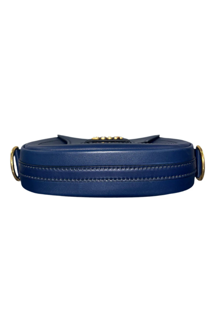 Blue Leather D-Fence Crossbody Bag