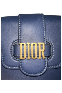 Blue Leather D-Fence Crossbody Bag