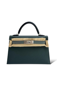 Mini Kelly Vert Mande Epsom PHW
