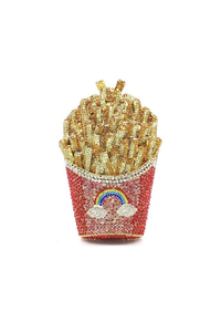 Crystal Clutch Purse Rhinestone Handbag French Fries