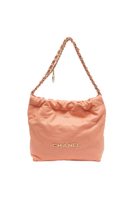 (New) Chanel 22 Small Caviar Peach Bag