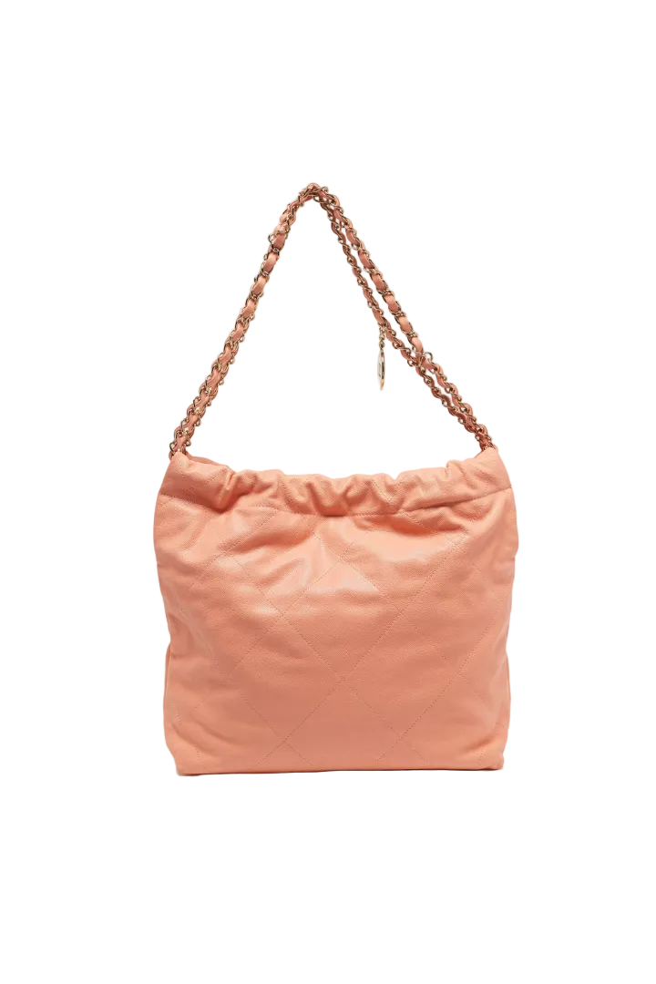 (New) Chanel 22 Small Caviar Peach Bag