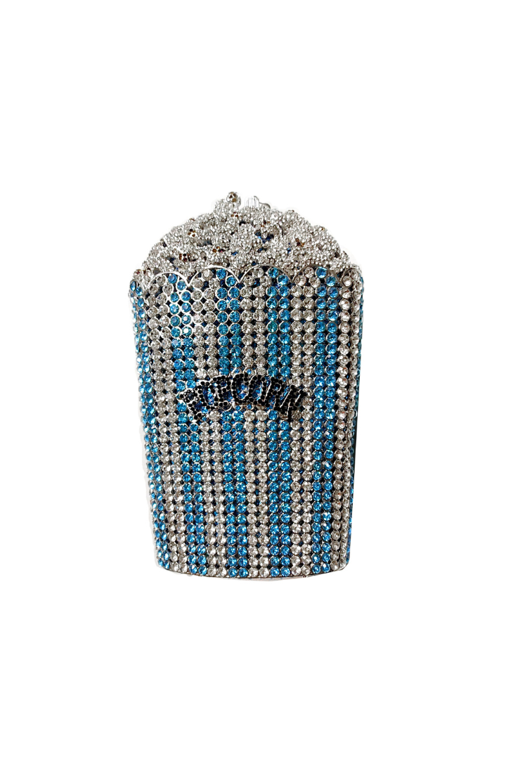 Crystal Clutch Purse Rhinestone Handbag Popcorn