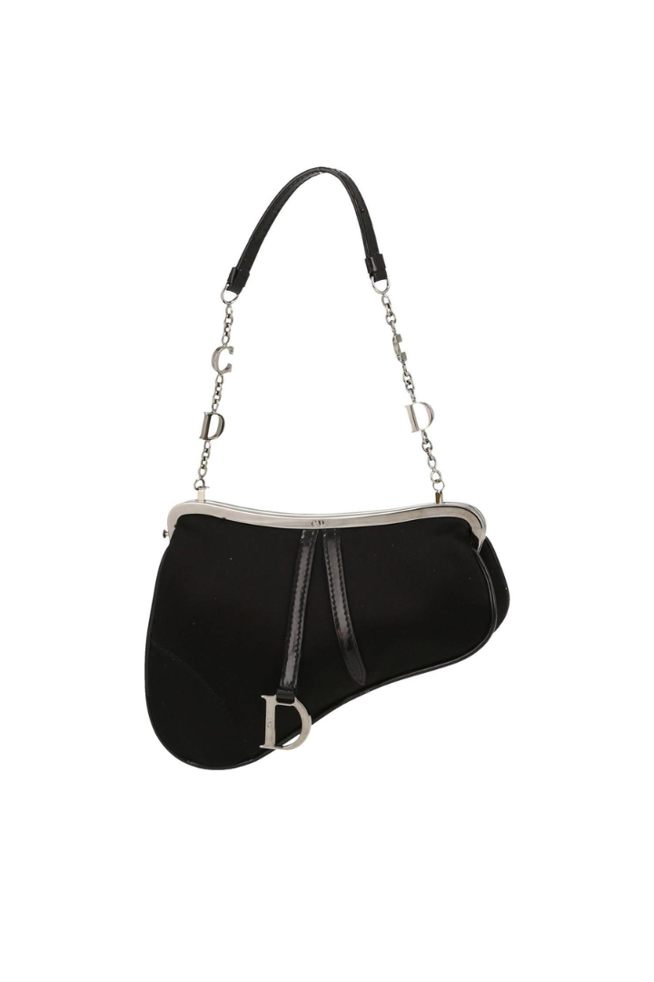 Vintage Saddle Frame Clutch Satin Mini
